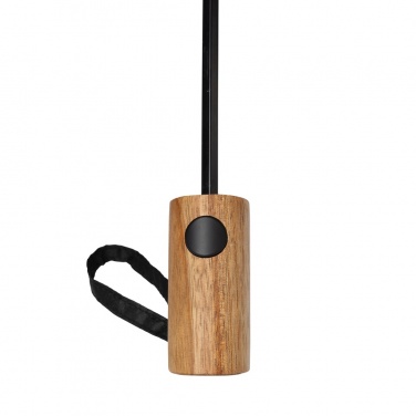 Logotrade corporate gift picture of: Kaycey 21" AWARE™ RPET Acacia wood mini auto open umbrella