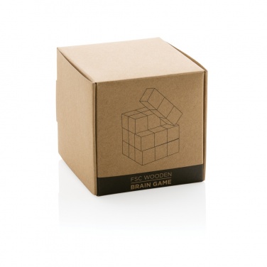 Logo trade promotional gift photo of: Wooden brain game in canvas pouch