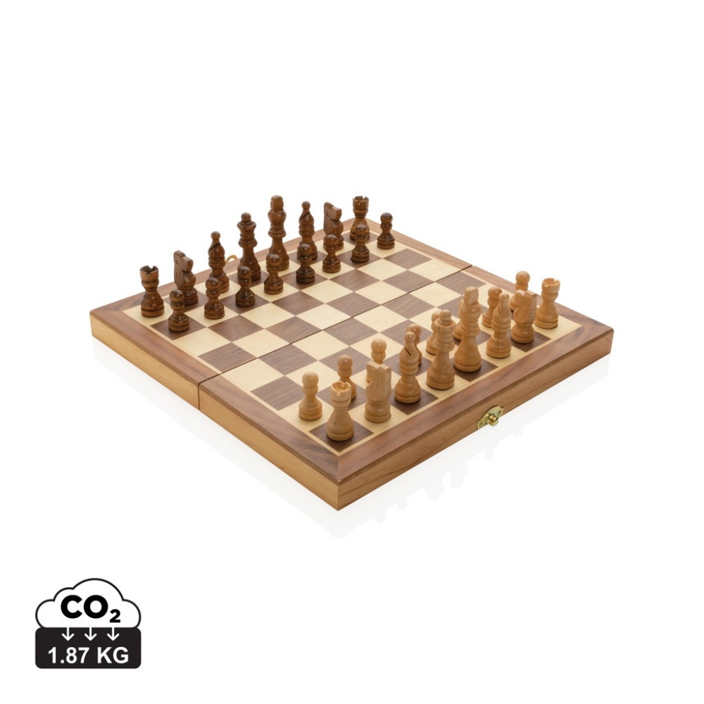 Logotrade advertising products photo of: Luxury wooden foldable chess set