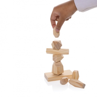 Logo trade promotional items picture of: Ukiyo Crios wooden balancing rocks in pouch