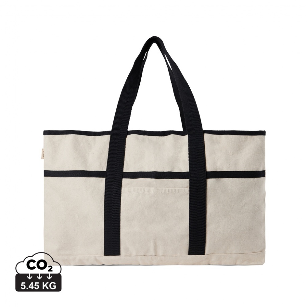 Logo trade promotional gifts picture of: VINGA Volonne AWARE™ recycled canvas beach bag
