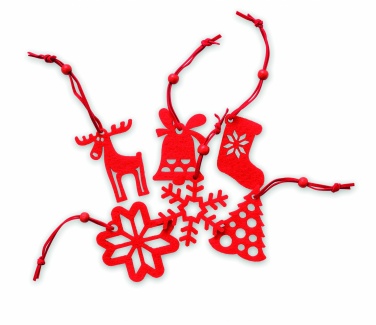 Logo trade promotional item photo of: Set of 6 felt tree hangers