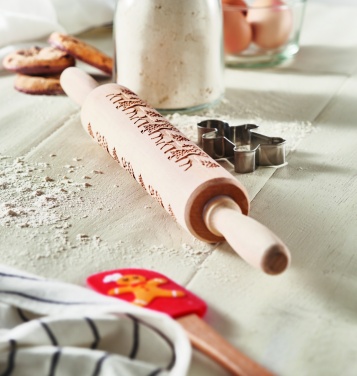 Logo trade promotional items image of: Christmas pastry wooden rolling