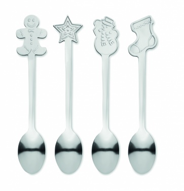 Logotrade promotional giveaway image of: Set of 4 Christmas tea spoon