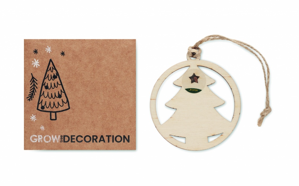 Logo trade advertising products image of: Wooden tree shape hanger