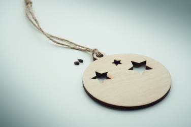 Logo trade advertising products image of: Wooden bauble shape hanger