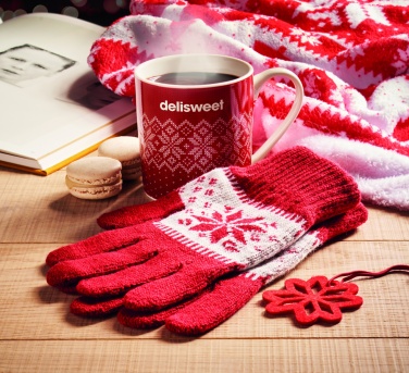 Logotrade promotional merchandise photo of: Winter gift mug and gloves set