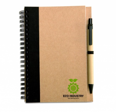 Logo trade business gift photo of: B6 recycled notebook with pen