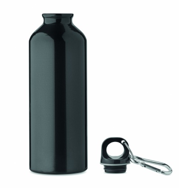 Logo trade corporate gift photo of: 500 ml single-walled water bottle made of recycled aluminum with a carabiner