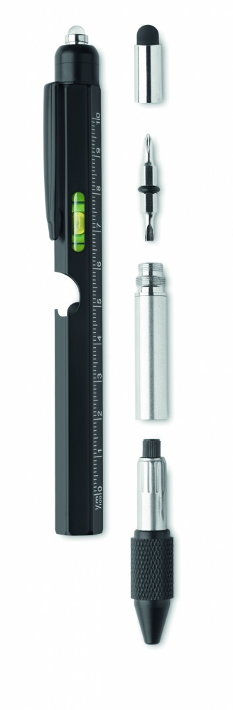 Logo trade promotional items image of: Spirit level pen with ruler