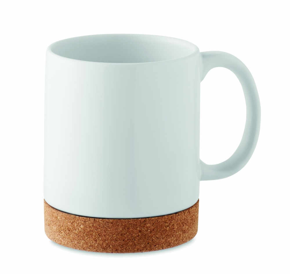 Logo trade promotional items image of: Sublimation ceramic cork mug
