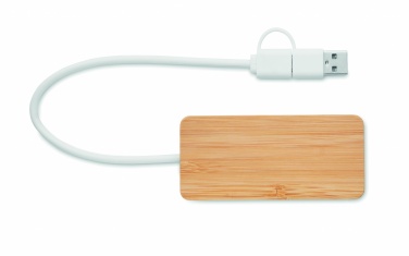 Logo trade corporate gift photo of: Bamboo USB 3 ports hub