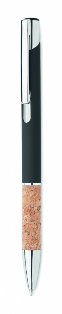 Logo trade promotional items image of: Ballpoint pen made of aluminum with a cork grip