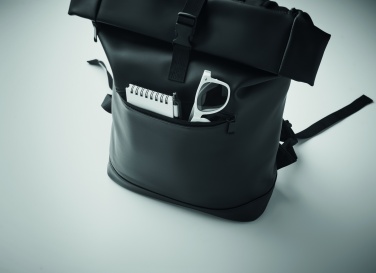 Logo trade business gifts image of: Laptop PU Rolltop backpack
