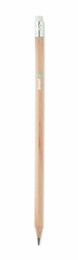 Logo trade advertising products image of: Natural pencil with eraser