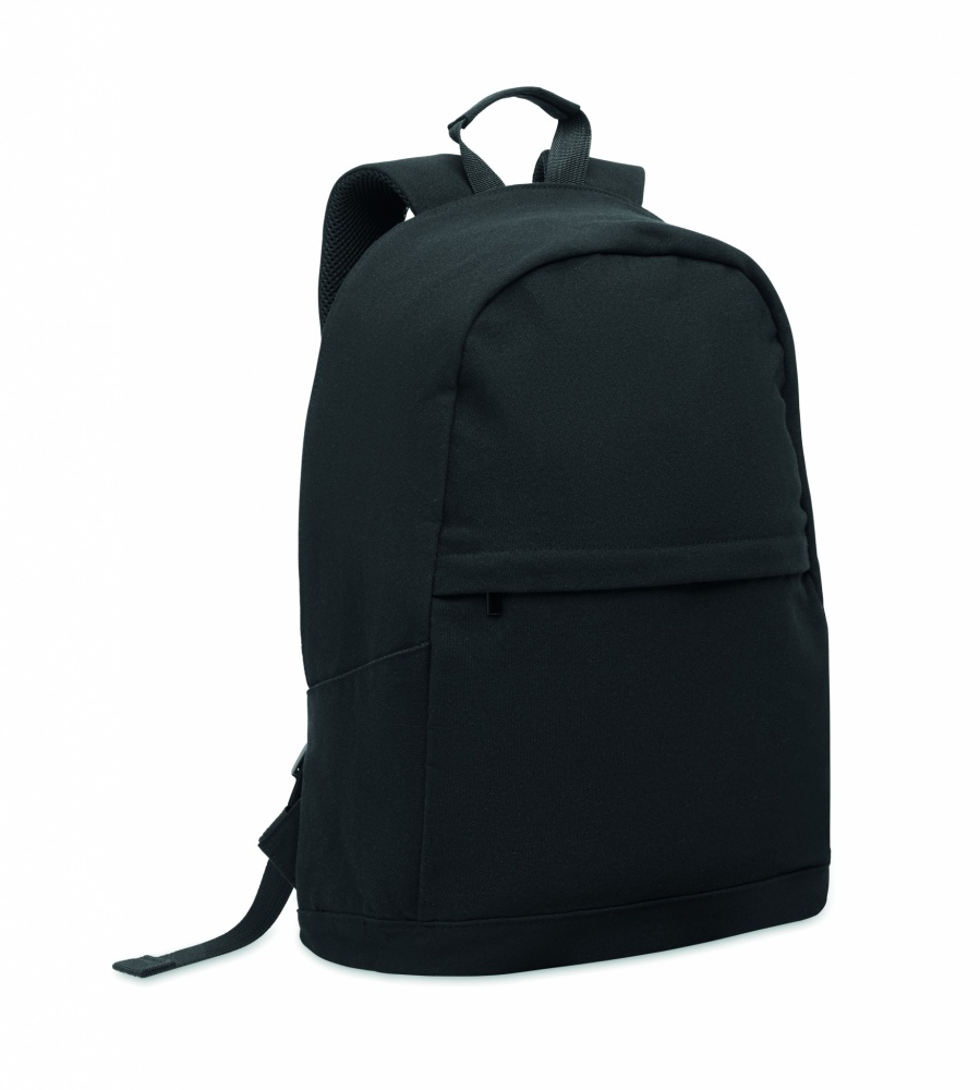 Logotrade advertising products photo of: A 15-inch laptop backpack made of recycled pre-consumer cotton and recycled polyester with customizable printing.