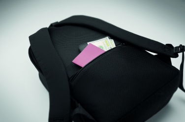 Logotrade promotional gift image of: A 15-inch laptop backpack made of recycled pre-consumer cotton and recycled polyester with customizable printing.