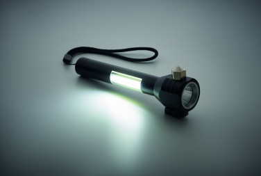 Logotrade business gifts photo of: 3-in-1 aluminum flashlight with an emergency hammer and seatbelt cutter, customizable with printing