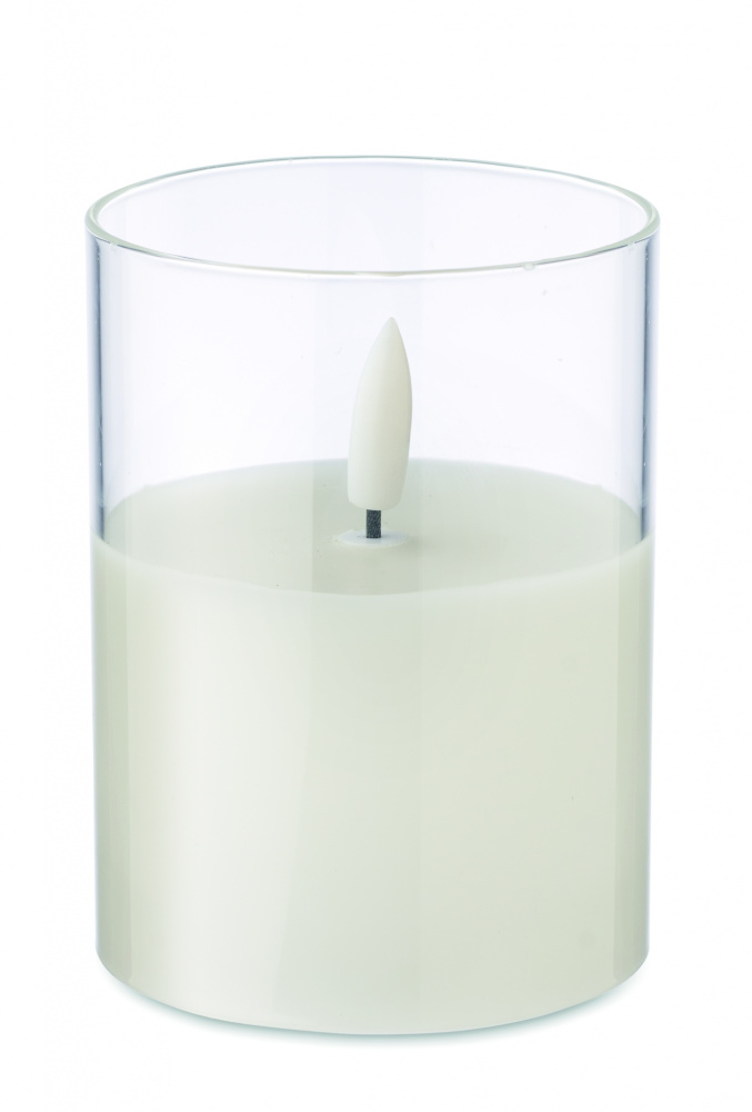 Logo trade promotional giveaways image of: LED wax candle in glass holder