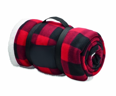 Logo trade promotional giveaways picture of: RPET sherpa fleece blanket