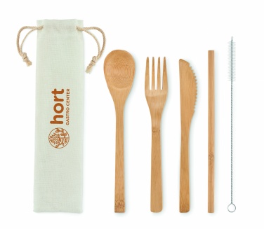 Logotrade promotional merchandise photo of: Bamboo cutlery with straw