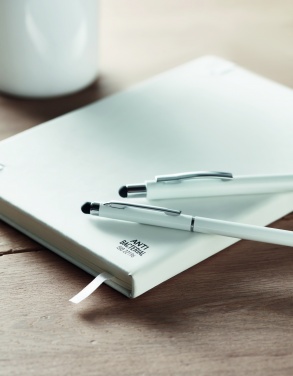 Logo trade promotional giveaways image of: Antibacterial stylus ballpen