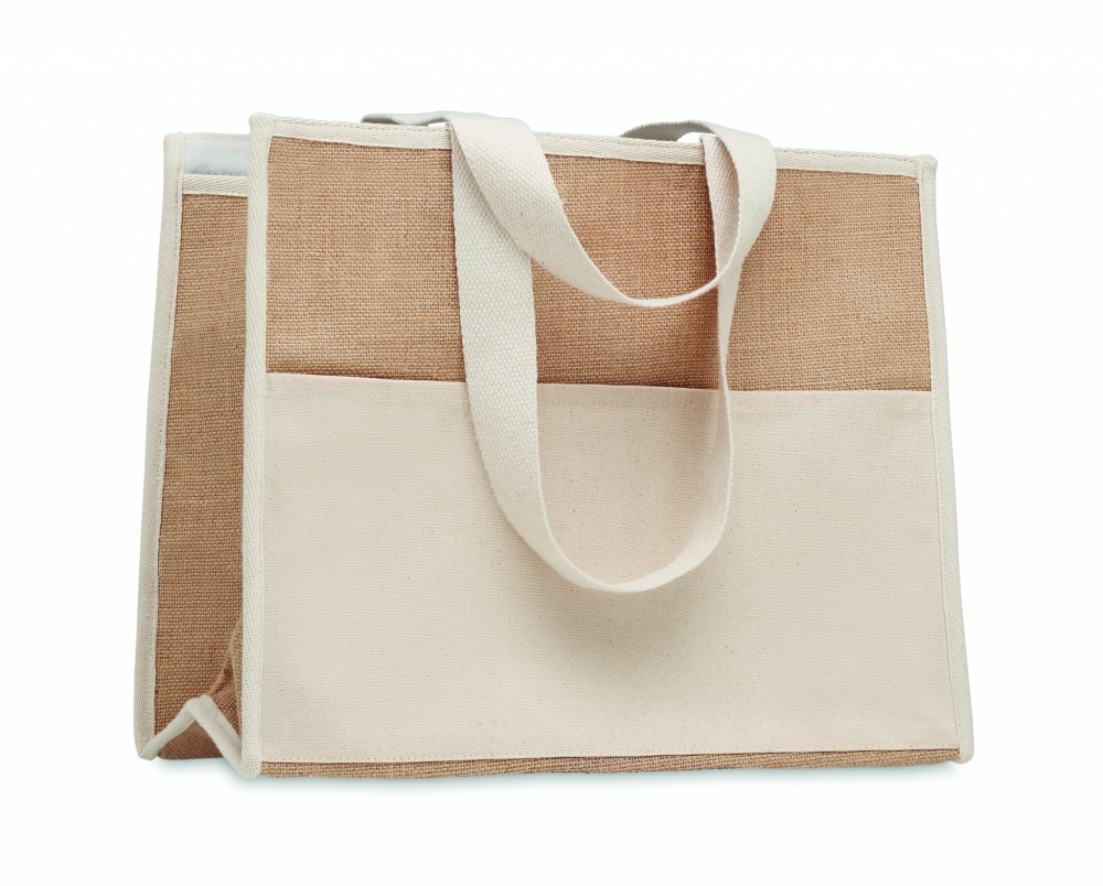 Logotrade promotional item image of: Jute and canvas cooler bag
