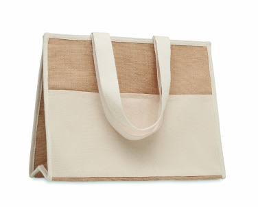 Logo trade promotional products picture of: Jute and canvas cooler bag