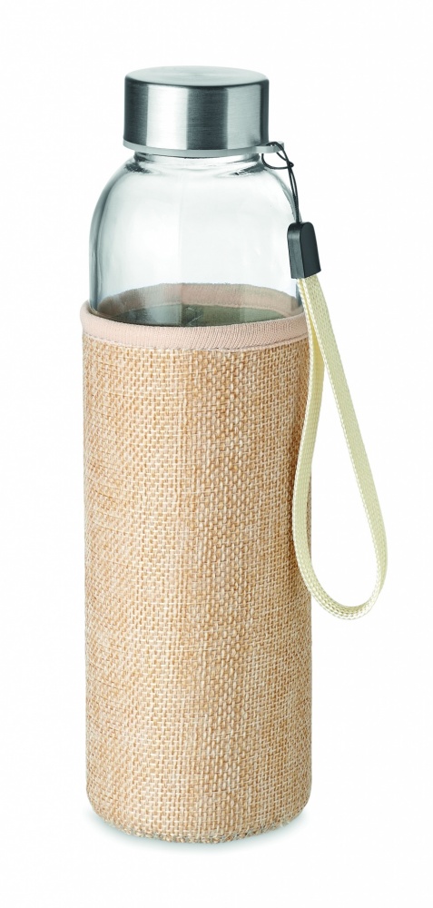 Logo trade promotional gift photo of: Glass bottle in pouch 500ml