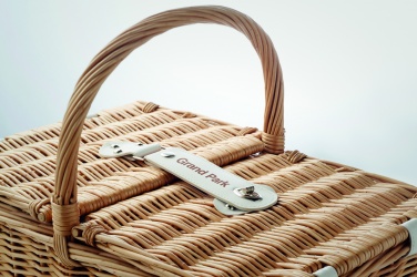 Logo trade promotional giveaway photo of: Wicker picnic basket 4 people