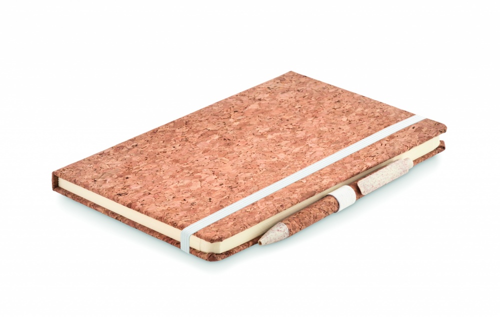 Logo trade promotional giveaway photo of: A5 cork notebook with pen
