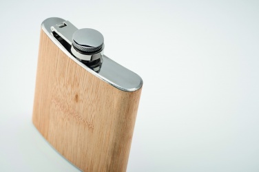 Logotrade advertising products photo of: Bamboo slim hip flask 170ml