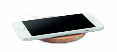 Logo trade advertising product photo of: Wireless charger bamboo 10W RUNDO +