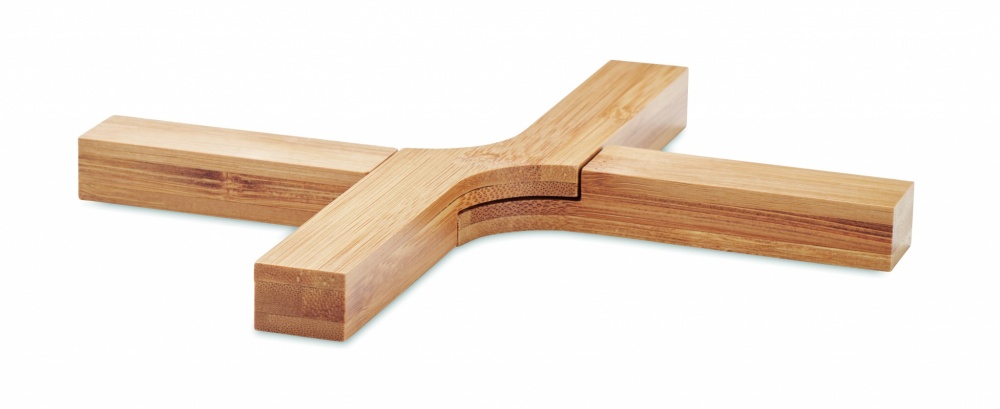 Logo trade corporate gifts image of: Bamboo foldable pot stand