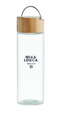 Logotrade promotional product picture of: Glass bottle 500ml bamboo lid
