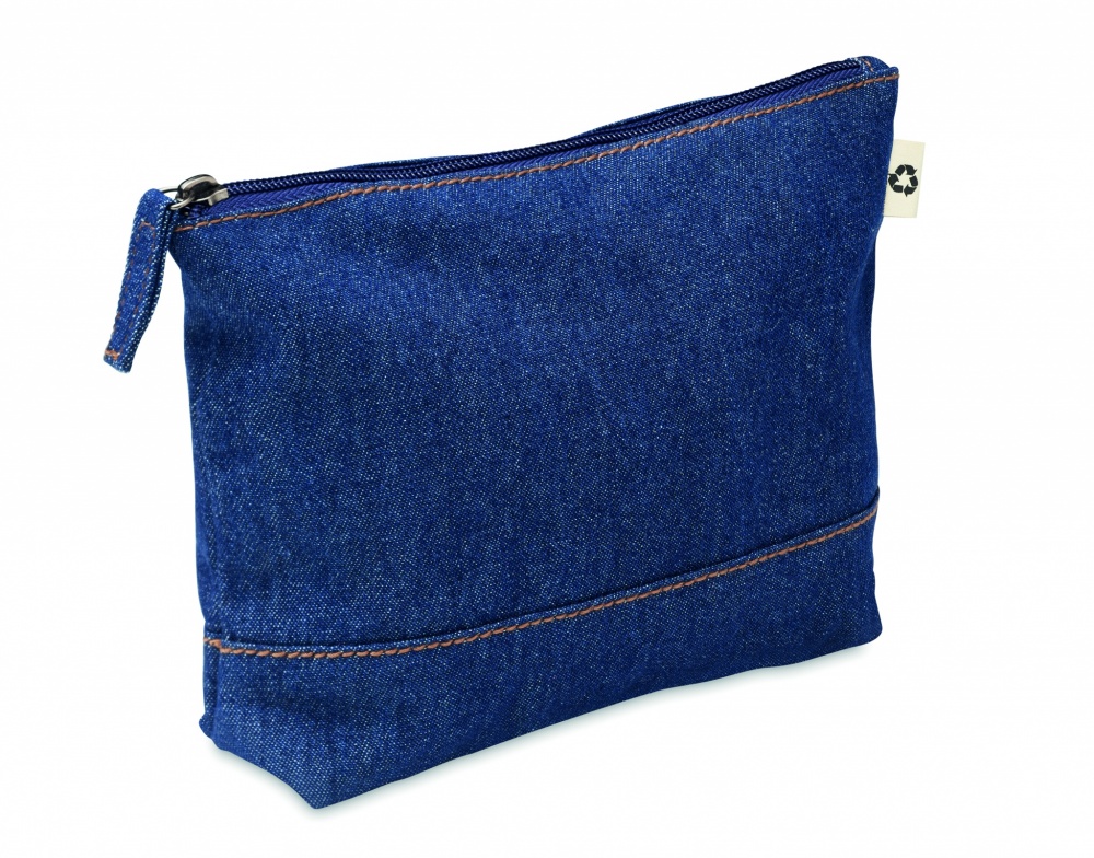 Logotrade promotional product picture of: Recycled denim cosmetic pouch