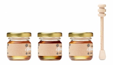 Logo trade corporate gifts image of: Set of 3 wildflower honey
