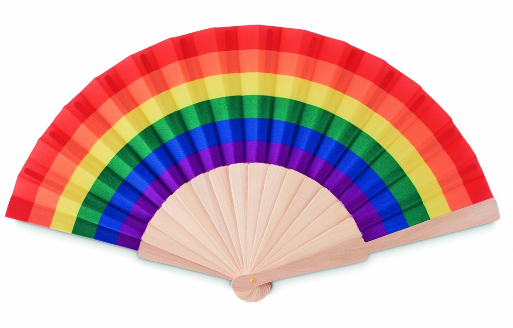 Logotrade advertising product picture of: Rainbow wooden hand fan