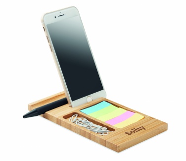 Logo trade business gift photo of: Bamboo desk phone stand