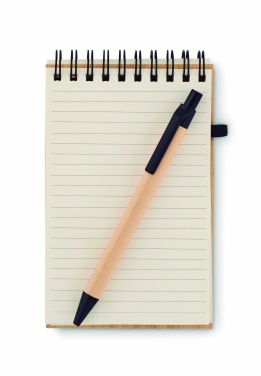 Logo trade business gift photo of: A6 bamboo notepad with pen SONORABAM