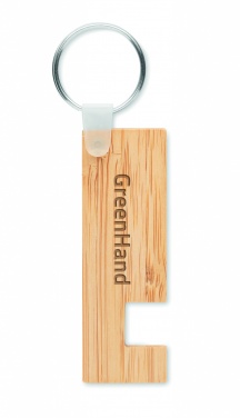 Logotrade corporate gift picture of: Bamboo stand and key ring Savonlinna