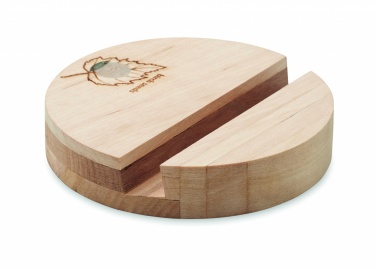 Logo trade promotional giveaways picture of: Birch Wood phone stand