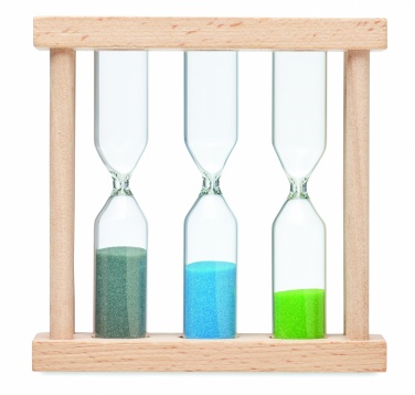 Logotrade business gift image of: Set of 3 wooden sand timer