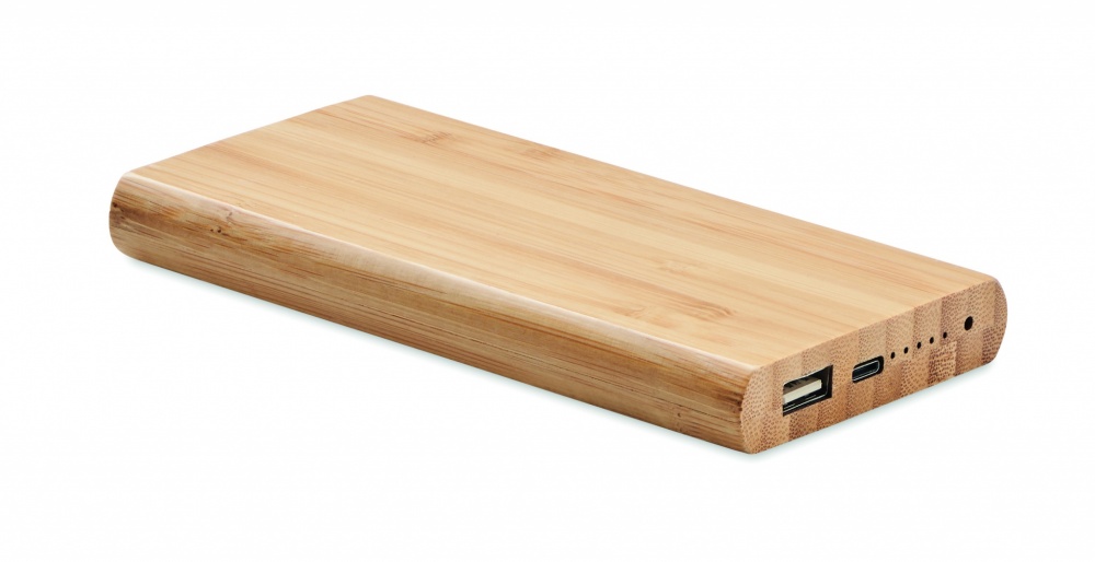 Logo trade promotional giveaway photo of: 6000 mAh Bamboo power bank