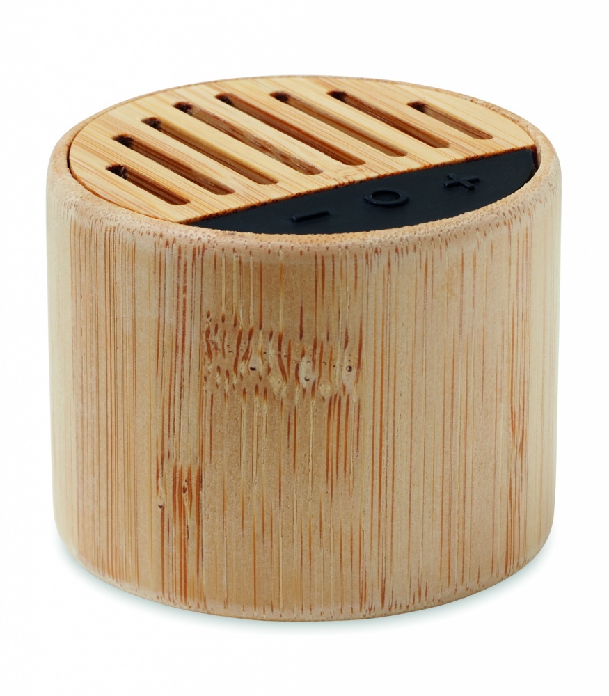 Logotrade corporate gift picture of: Round bamboo wireless speaker