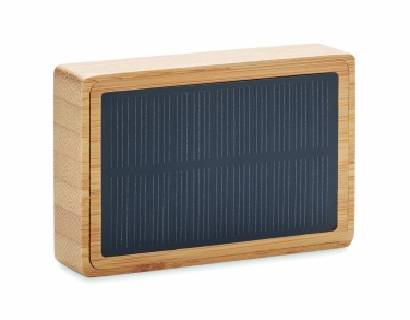 Logo trade promotional giveaways picture of: Solar bamboo wireless speaker