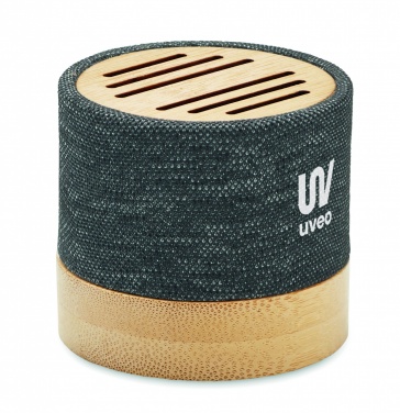 Logo trade corporate gifts picture of: Bamboo RPET wireless speaker