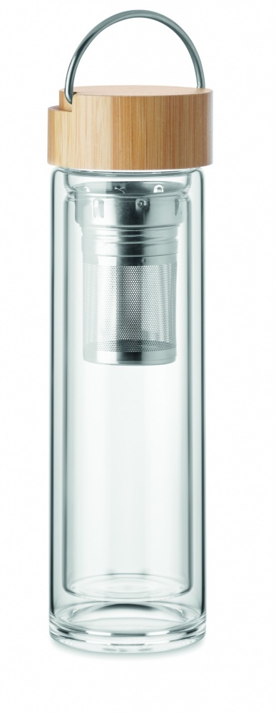 Logotrade promotional products photo of: Double wall glass bottle 400ml Berlin