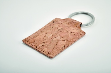 Logo trade promotional gift photo of: Rectangular cork key ring Imatra