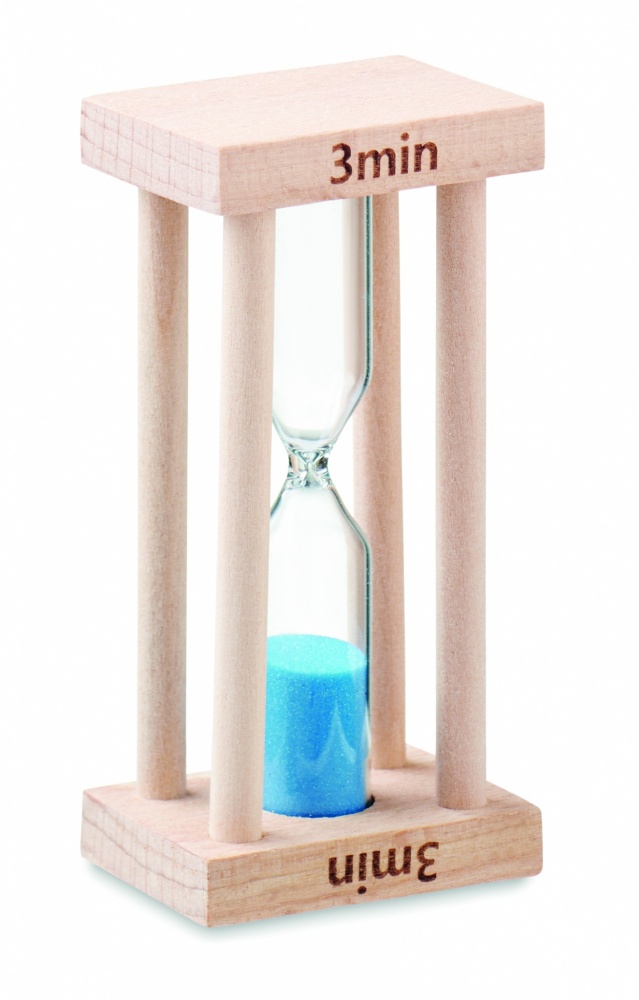 Logo trade promotional item photo of: Wooden sand timer 3 minutes